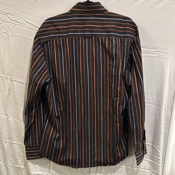 7 Diamonds Men’s Striped/Black/Orange/Blue Button Up Shirt, Size XL - Picture 4 of 4